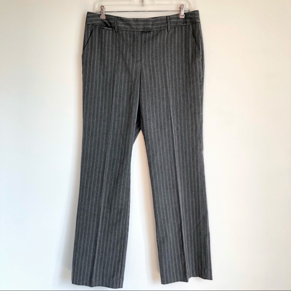 Daisy Fuentes Moda Grey Pinstriped Dress Pants, 8